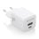 Chargeur Aisens ASCH-30W2P037-W 30 W GaN 1 x USB-C PD3.0 QC4.0 1 x USB-A QC3.0 Blanc