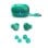 JLab Go Pop ANC Auriculares Bluetooth TWS con Cancelación Activa de Ruido Verde Azulado Transparente