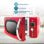 Grunkel MW-DGR Microondas digital vintage 20L 700W  Rojo
