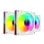 Kit Mars Gaming MF-3DPROKIT, 3 ventilateurs PWM FDB 120 mm Argb Infinity Mirror Hub, blanc