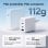 Ksix Carregador de Carga Rápida 2x USB-C + 1x USB-A 65W Branco