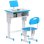 Homcom Juego de Escritorio y Silla para Niños Ajustable 60x45x90-102cm Azul