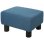 Homcom Reposapiés Salón De Tela De Lino Con Asiento Acolchado Patas Azul Oscuro