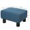 Homcom Reposapiés Salón De Tela De Lino Con Asiento Acolchado Patas Azul Oscuro