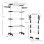 Homcom Tendedero Vertical Plegable de 4 Niveles con 6 Ruedas Negro y Plata