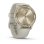 Montre connectée hybride Garmin vívomove Trend avec lunette en acier inoxydable couleur or crème et bracelet en silicone marron