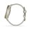 Montre connectée hybride Garmin vívomove Trend avec lunette en acier inoxydable couleur or crème et bracelet en silicone marron
