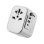 Ewent EW1475 Adaptador de Viaje Universal USA/UK/AUS/China con 2x USB-A + 1x USB-C Blanco