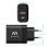 Ewent EW1327 Cargador GaN Fast 45W de 1x Puerto USB-C + 1x Puerto USB-A QC 2.0/PD 3.0 Negro