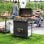 Outsunny Barbacoa De Gas Con 4+1 Quemadores 12 Kw Termómetro Mesa Lateral Negro