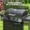 Outsunny Barbacoa De Gas Con 4+1 Quemadores 12 Kw Termómetro Mesa Lateral Negro