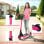 Sportnow Patinete Eléctrico Plegable Motor 120 W Autonomía 6 Km Max 10 Km/h Rosa