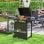 Outsunny Barbacoa De Gas Con 3+1 Quemadores 8,5 Kw Termómetro Mesa Lateral Negro