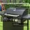 Outsunny Barbacoa De Gas Con 3+1 Quemadores 8,5 Kw Termómetro Mesa Lateral Negro