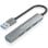 AISENS A106-0859 Hub USB 3.0 Aluminio 1xUSB3.0+3xUSB2.0 10cm Gris PC
