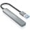AISENS A106-0859 Hub USB 3.0 Aluminio 1xUSB3.0+3xUSB2.0 10cm Gris PC