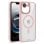 Coque magnétique pour iPhone 16e avec bord rose