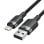 Vention LANBH Cable USB-A a Lightning 2m 480Mbps 2.4A Negro Algodón Trenzado