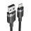 Vention LANBH Cable USB-A a Lightning 2m 480Mbps 2.4A Negro Algodón Trenzado