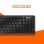 Tastiera wireless a basso profilo PcCom Essential Combo MK20 + mouse con Copilot nero