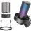 Fifine A8T Micrófono de Condensador con Soporte de Brazo Ajustable RGB USB-C Negro