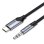 Cable conversor Vention BGKHF USB Tipo-C Macho a Jack 3.5 Macho 1m Gris níquel