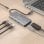 AISENS DUA9-0104 Dock USB-C 9 em 1 2xHDMI 1xRJ45 2xUSB3.0 100W SD MicroSD Cinza 15cm