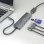Docking station AISENS ASUC-6P016-GR HDMI 4K/2xUSB-A/SD-microSD/USB-C PD 100W/Aluminio