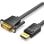 Cable Conversor Vention HAFBF DisplayPort Macho - DVI Macho 1m Negro 1080P Chapado en Oro