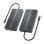 Dock USB-C AISENS Dock 12 en 1 HDMI DisplayPort RJ45 USB-A/C PD 100W Lector SD/MicroSD Gris 20cm