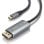 Cable Conversor AISENS A109-0880 USB-C/DisplayPort 8K 1.8m Negro bidireccional aluminio