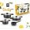 Caçarola BRA Daily Pro Pack 4 Unidades ×16cm/×20cm/×24cm/×28cm Adequada Indução Leve