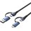 Cable USB Vention CTLLF 4 en 1 100W 1m Negro y Azul