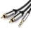 Cable de audio Vention BCFBI 3.5mm a 2xRCA 3m negro chapado en oro