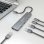 Hub AISENS 5 puertos 5Gbps modelo A109-0857 USB-C Power Delivery 100W gris
