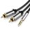 Cabo estéreo Vention BCFBH 2m 3,5 mm macho para 2x RCA macho banhado a ouro preto