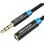 Cable Estéreo Vention VAB-B06-B300-M Jack 3.5 Macho a Hembra 3m Negro Conectores Oro