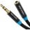 Cable Estéreo Vention VAB-B06-B300-M Jack 3.5 Macho a Hembra 3m Negro Conectores Oro