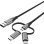 Câble USB 2.0 3 en 1 Vention CQJHG USB-C MicroUSB Lightning 1,5 m 480 Mbps Gris
