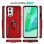 Capa magnética digital Max Power para Oneplus 9 Pro com anel giratório vermelha