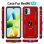 Capa magnética digital Max Power para Xiaomi Redmi A1 / Redmi A2 com anel giratório vermelho