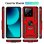 Capa magnética digital Max Power para Xiaomi Mi 13T/Mi 13T Pro com anel giratório vermelho