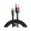 Câble USB-C Baseus CATKLF-U91 (3 m) en nylon tressé 3 A, charge rapide, noir/rouge