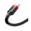Câble USB-C Baseus CATKLF-U91 (3 m) en nylon tressé 3 A, charge rapide, noir/rouge