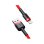 Cable Baseus Cafule 1m USB A a Lightning 2.4A Trenzado Nylon Negro Rojo