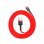 Cable Baseus Cafule 1m USB A a Lightning 2.4A Trenzado Nylon Negro Rojo