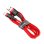 Cable Baseus Cafule 1m USB A a Lightning 2.4A Trenzado Nylon Negro Rojo