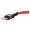 Cable Baseus Cafule 1m USB A a Lightning 2.4A Trenzado Nylon Negro Rojo