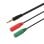 Câble adaptateur audio AISENS : jack 3,5 mm mâle 4 broches vers 2 jacks 3,5 mm femelles 3 broches, 20 cm, cuivre, noir