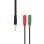 Câble adaptateur audio AISENS : jack 3,5 mm mâle 4 broches vers 2 jacks 3,5 mm femelles 3 broches, 20 cm, cuivre, noir